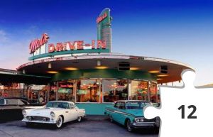 Jigsaw puzzle - Diner and Cars jpeg 2000