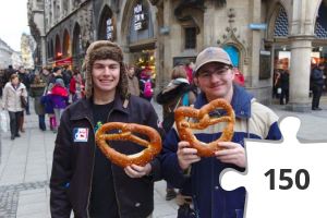 Jigsaw puzzle - Mark and Josh with pretzels