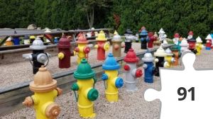 Jigsaw puzzle - Hydrants on Display