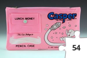 Jigsaw puzzle - Casper pencil case with lunch money pocket in pink